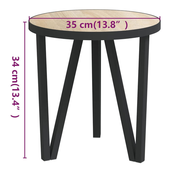 vidaXL Side Table Sonoma Oak Ø35 cm MDF