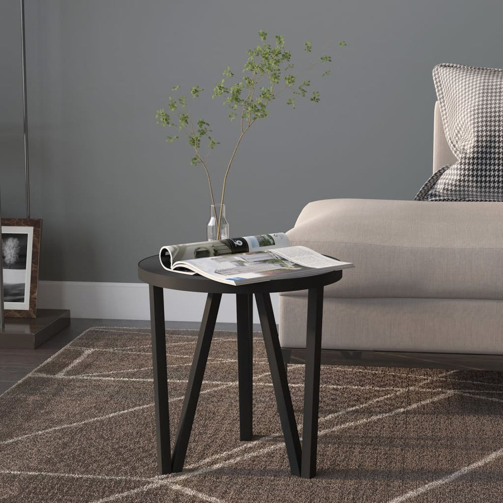 vidaXL Side Table Black Ø35 cm MDF