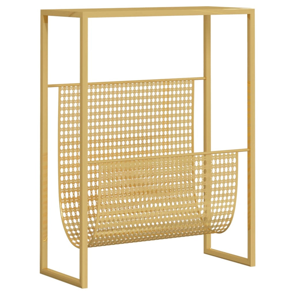 vidaXL Magazine Rack Golden 35x15x45 cm Steel