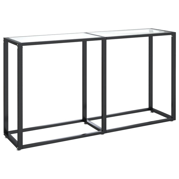 vidaXL Console Table Transparent 140x35x75.5 cm Tempered Glass