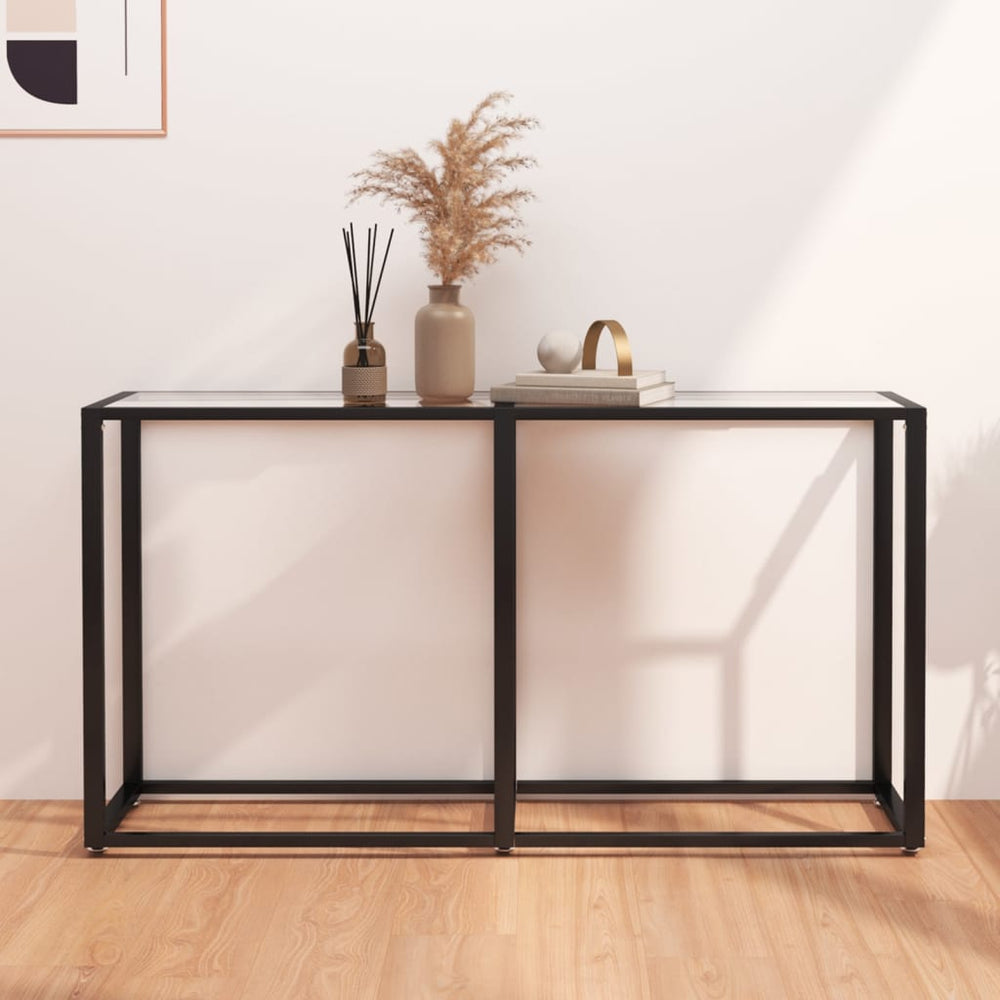 vidaXL Console Table Transparent 140x35x75.5 cm Tempered Glass