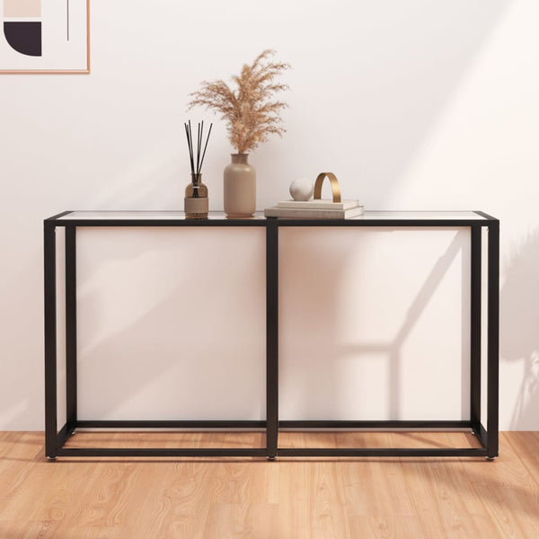 vidaXL Console Table Transparent 140x35x75.5 cm Tempered Glass