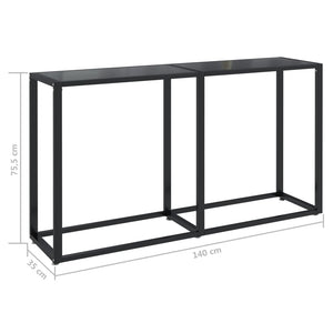 vidaXL Console Table Black 140x35x75.5 cm Tempered Glass