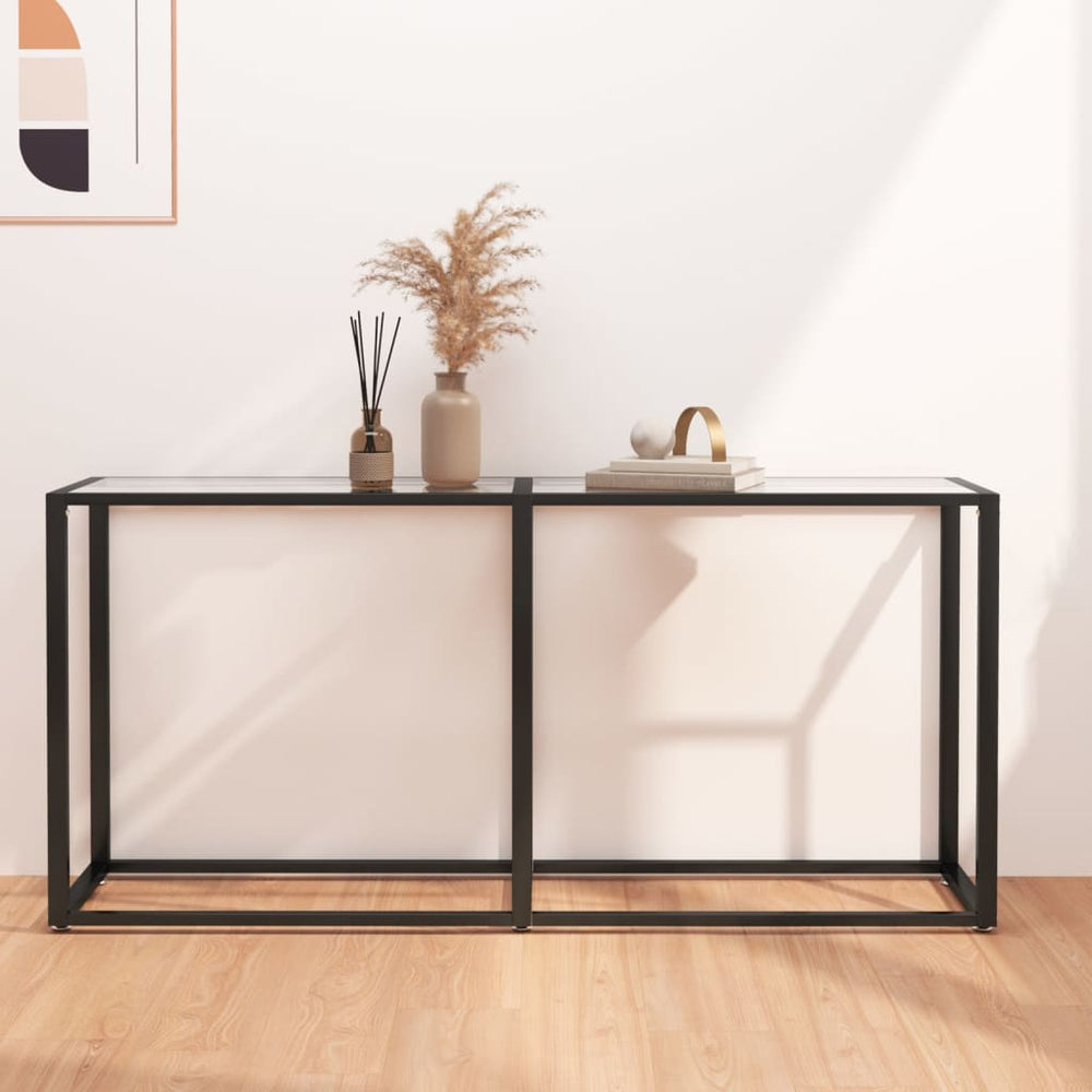 vidaXL Console Table Transparent 160x35x75.5 cm Tempered Glass