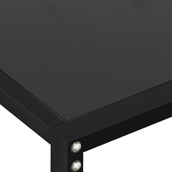 vidaXL Console Table Black 160x35x75.5 cm Tempered Glass
