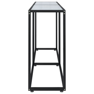 vidaXL Console Table White Marble Effect 160x35x75.5 cm Tempered Glass
