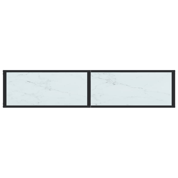 vidaXL Console Table White Marble Effect 160x35x75.5 cm Tempered Glass