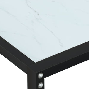 vidaXL Console Table White Marble Effect 160x35x75.5 cm Tempered Glass