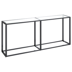 vidaXL Console Table Transparent 180x35x75.5 cm Tempered Glass