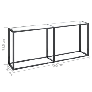 vidaXL Console Table Transparent 180x35x75.5 cm Tempered Glass