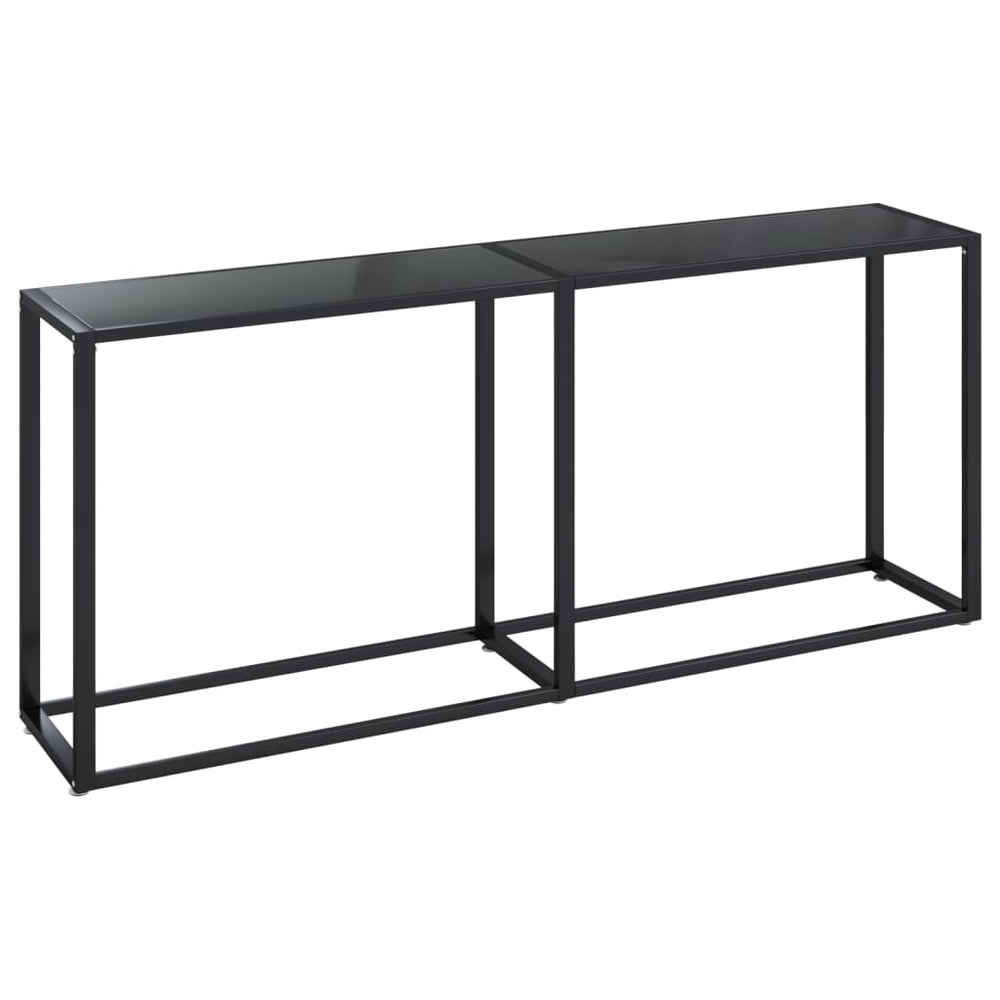 vidaXL Console Table Black 180x35x75.5 cm Tempered Glass