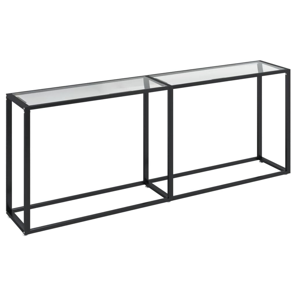 vidaXL Console Table Transparent 200x35x75.5 cm Tempered Glass
