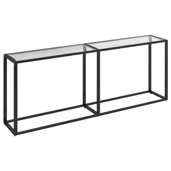 vidaXL Console Table Transparent 200x35x75.5 cm Tempered Glass