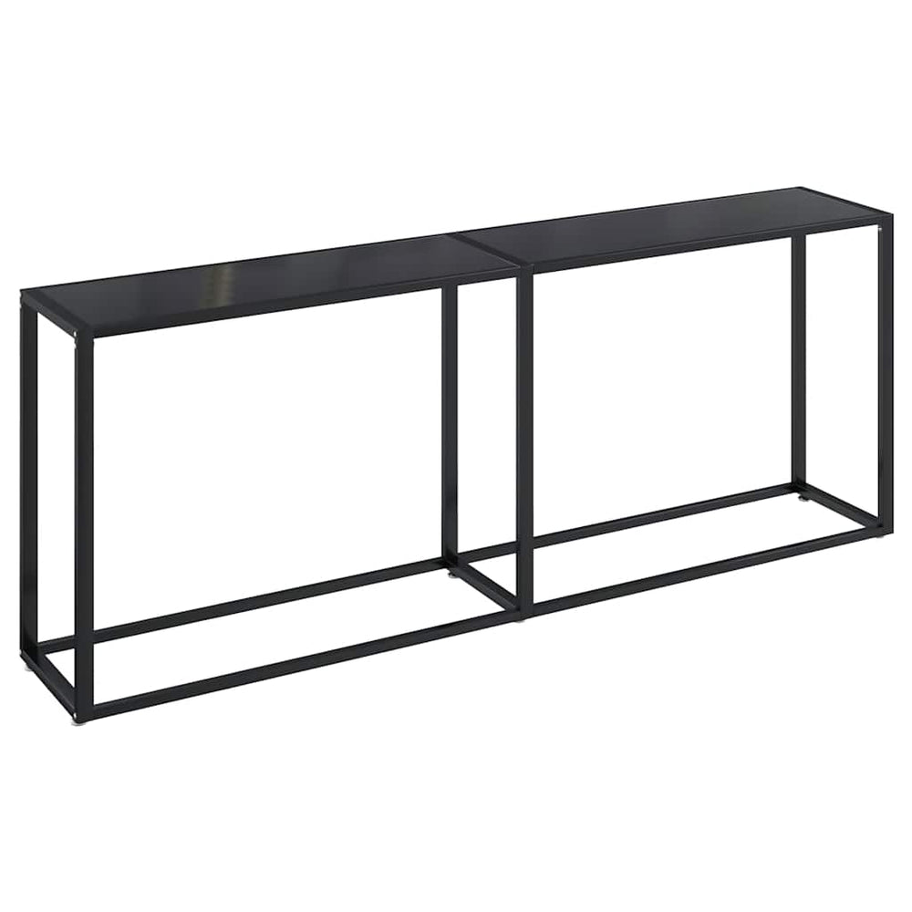 vidaXL Console Table Black 200x35x75.5 cm Tempered Glass