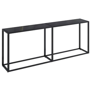 vidaXL Console Table Black 200x35x75.5 cm Tempered Glass