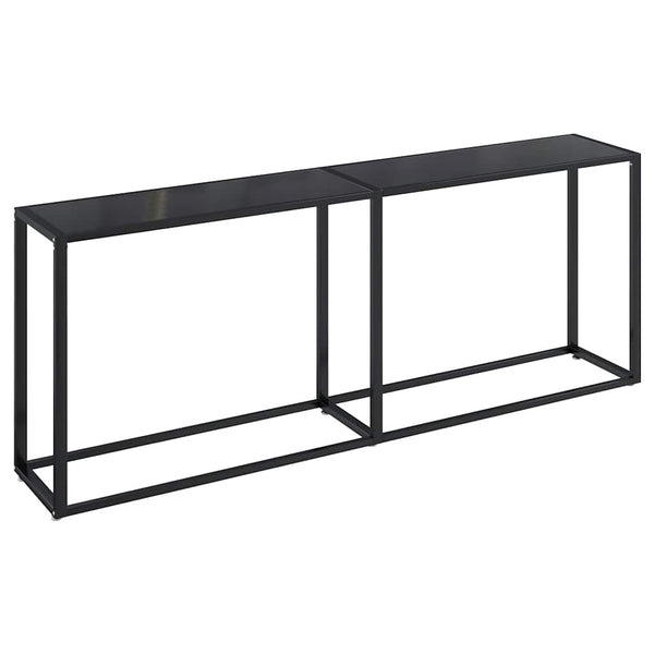 vidaXL Console Table Black 200x35x75.5 cm Tempered Glass