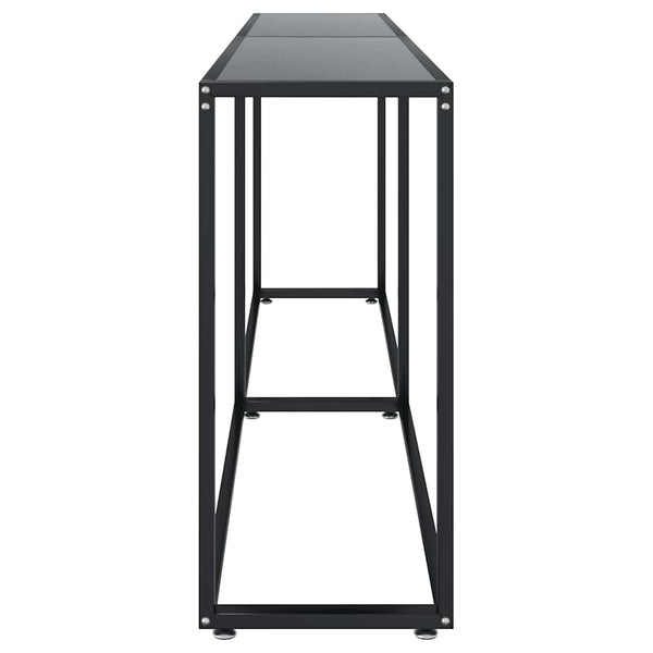 vidaXL Console Table Black 200x35x75.5 cm Tempered Glass