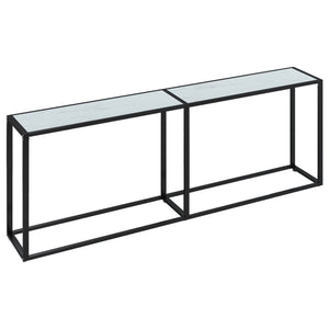 vidaXL Console Table White Marble-Look 220x35x75.5 cm Tempered Glass