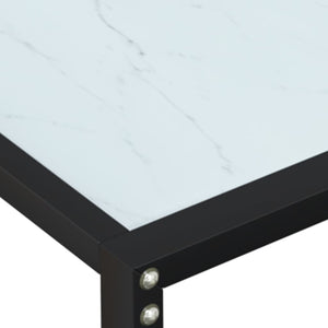 vidaXL Console Table White Marble-Look 220x35x75.5 cm Tempered Glass