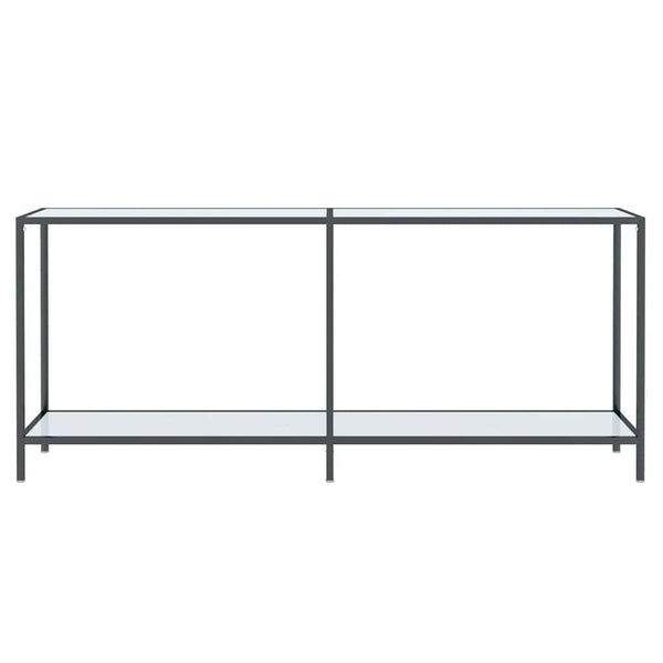 vidaXL Console Table White 180x35x75.5 cm Tempered Glass