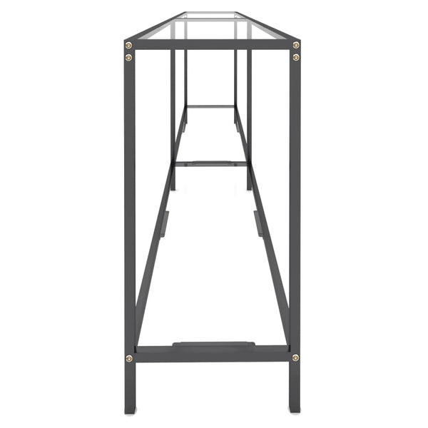 vidaXL Console Table Transparent 220x35x75.5 cm Tempered Glass