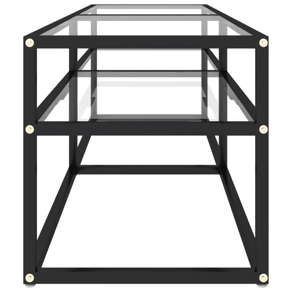 vidaXL TV Cabinet Transparent 140x40x40.5 cm Tempered Glass