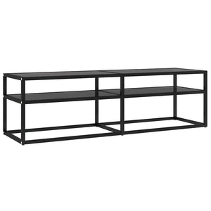 vidaXL TV Cabinet Black 140x40x40.5 cm Tempered Glass