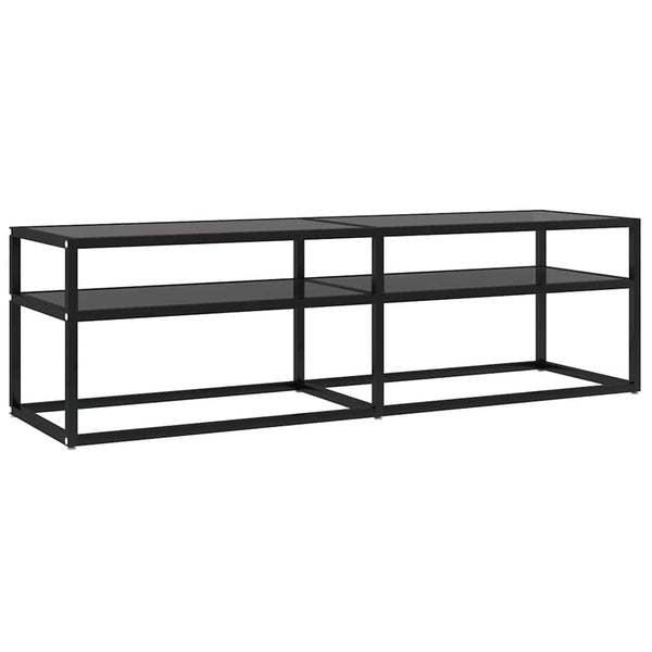 vidaXL TV Cabinet Black 140x40x40.5 cm Tempered Glass
