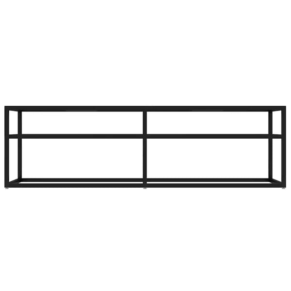 vidaXL TV Cabinet Black 140x40x40.5 cm Tempered Glass