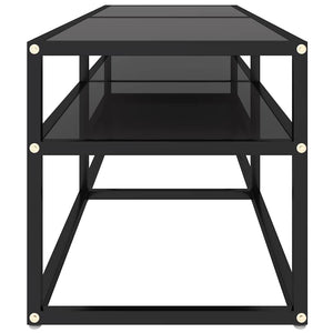 vidaXL TV Cabinet Black 140x40x40.5 cm Tempered Glass