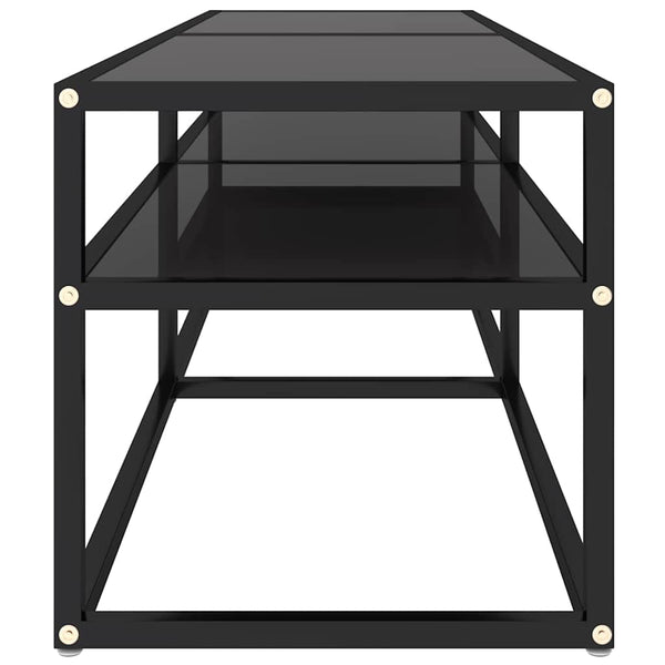vidaXL TV Cabinet Black 140x40x40.5 cm Tempered Glass