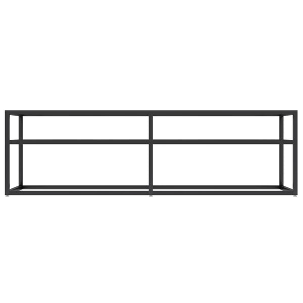 vidaXL TV Cabinet Black Marble Look 140x40x40.5 cm Tempered Glass