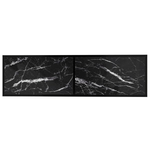 vidaXL TV Cabinet Black Marble Look 140x40x40.5 cm Tempered Glass
