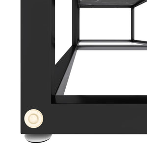 vidaXL TV Cabinet Black Marble Look 140x40x40.5 cm Tempered Glass