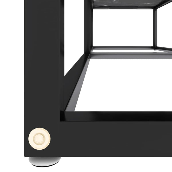 vidaXL TV Cabinet Black Marble Look 140x40x40.5 cm Tempered Glass