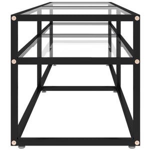 vidaXL TV Cabinet Transparent 160x40x40.5 cm Tempered Glass