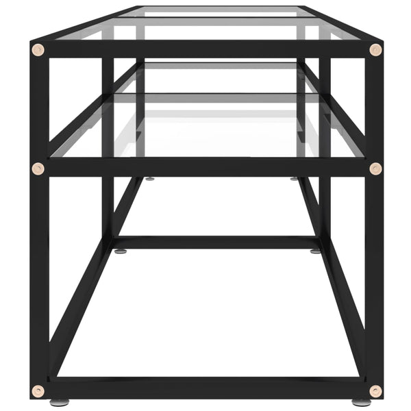 vidaXL TV Cabinet Transparent 160x40x40.5 cm Tempered Glass