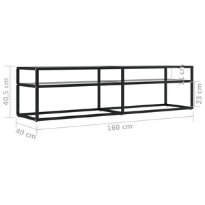 vidaXL TV Cabinet Transparent 160x40x40.5 cm Tempered Glass