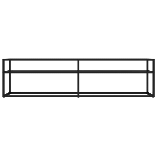 vidaXL TV Cabinet Black 160x40x40.5 cm Tempered Glass