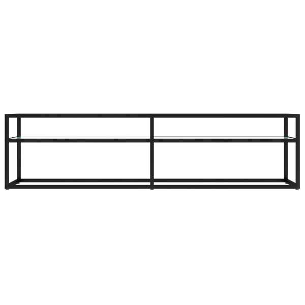 vidaXL TV Cabinet White Marble Effect 160x40x40.5 cm Tempered Glass