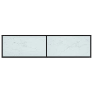 vidaXL TV Cabinet White Marble Effect 160x40x40.5 cm Tempered Glass