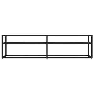vidaXL TV Cabinet Black Marble Look 160x40x40.5 cm Tempered Glass
