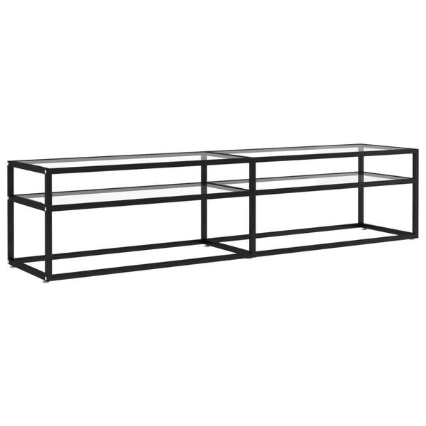 vidaXL TV Cabinet Transparent 180x40x40.5 cm Tempered Glass