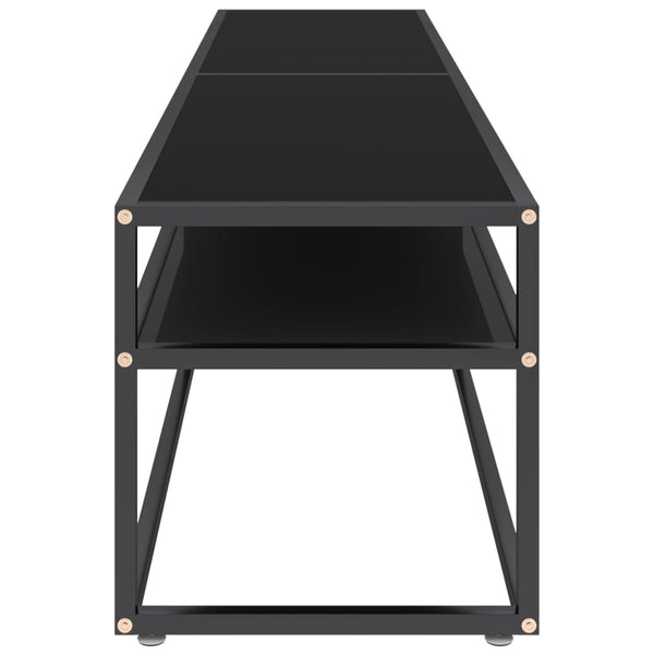 vidaXL TV Cabinet Black 180x40x40.5 cm Tempered Glass