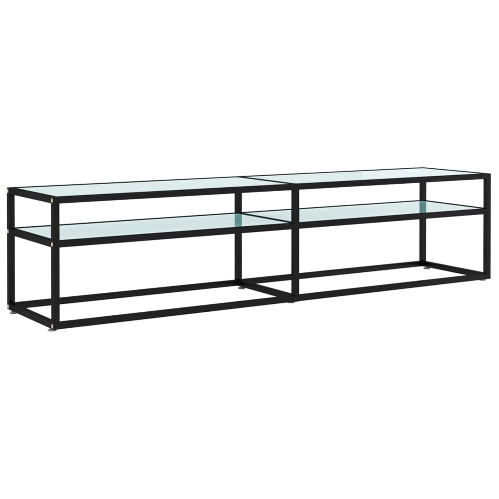 vidaXL TV Cabinet White Marble Effect 180x40x40.5 cm Tempered Glass