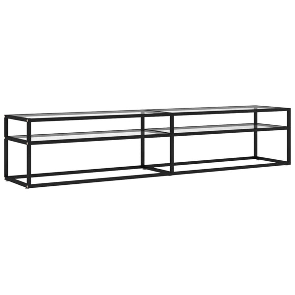 vidaXL TV Cabinet Transparent 200x40x40.5 cm Tempered Glass