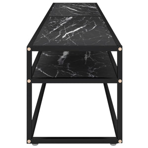 TV-Schrank Schwarz Marmor-Optik 200 cm