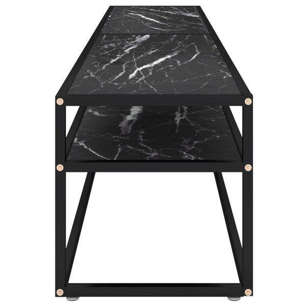 TV-Schrank Schwarz Marmor-Optik 200 cm