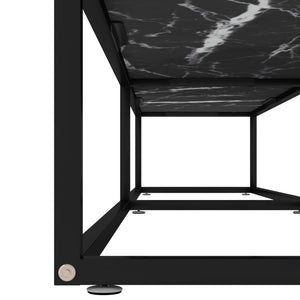 TV-Schrank Schwarz Marmor-Optik 200 cm