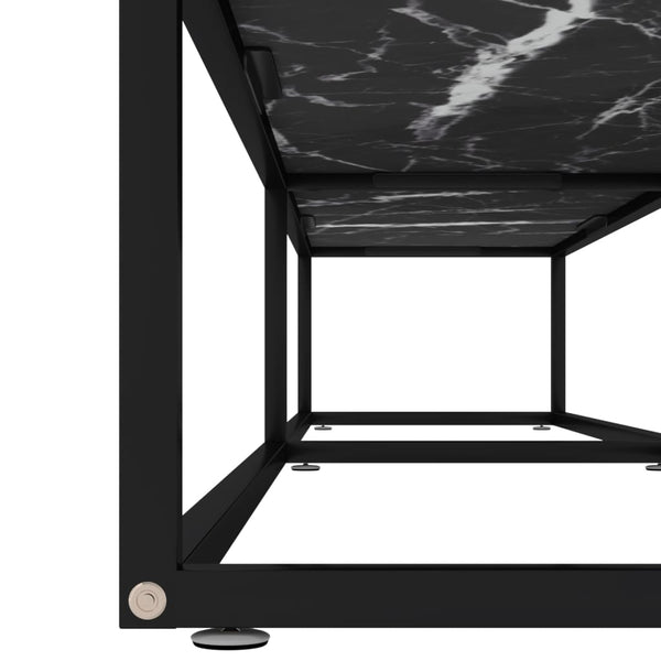 TV-Schrank Schwarz Marmor-Optik 200 cm